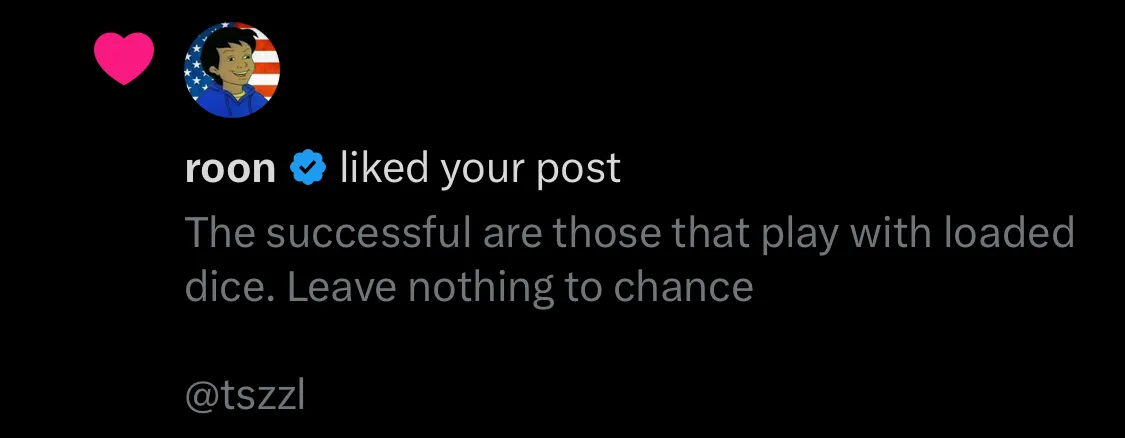 Tweet Liked by Roon